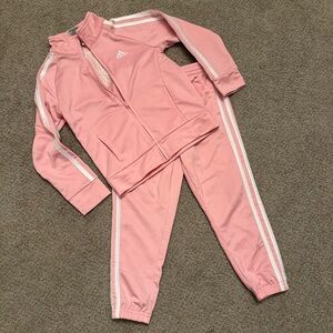 Adidas pink track suit size 5